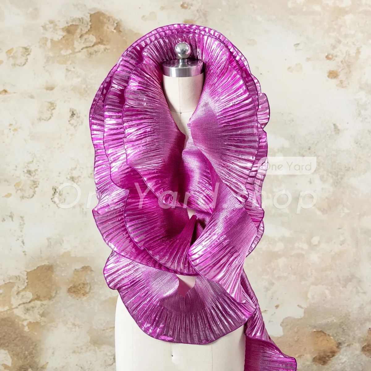 built in horsehair braid edging magenta ruffle trim
