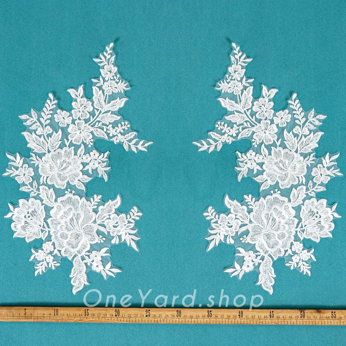 blooming floral cluster lace appliques