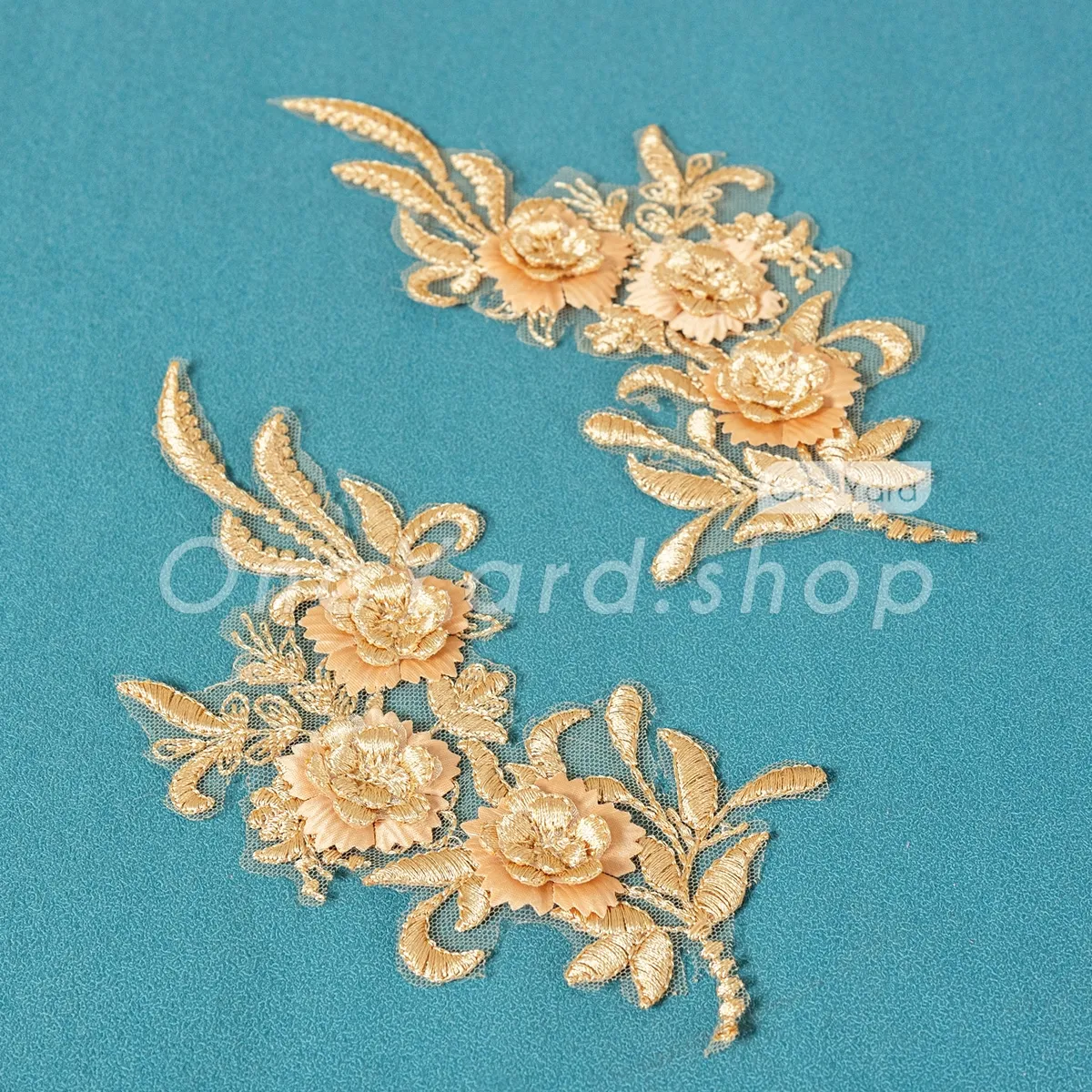 breathtaking gold 3D flower vine lace motifs breathtaking gold 3D flower vine lace motifs