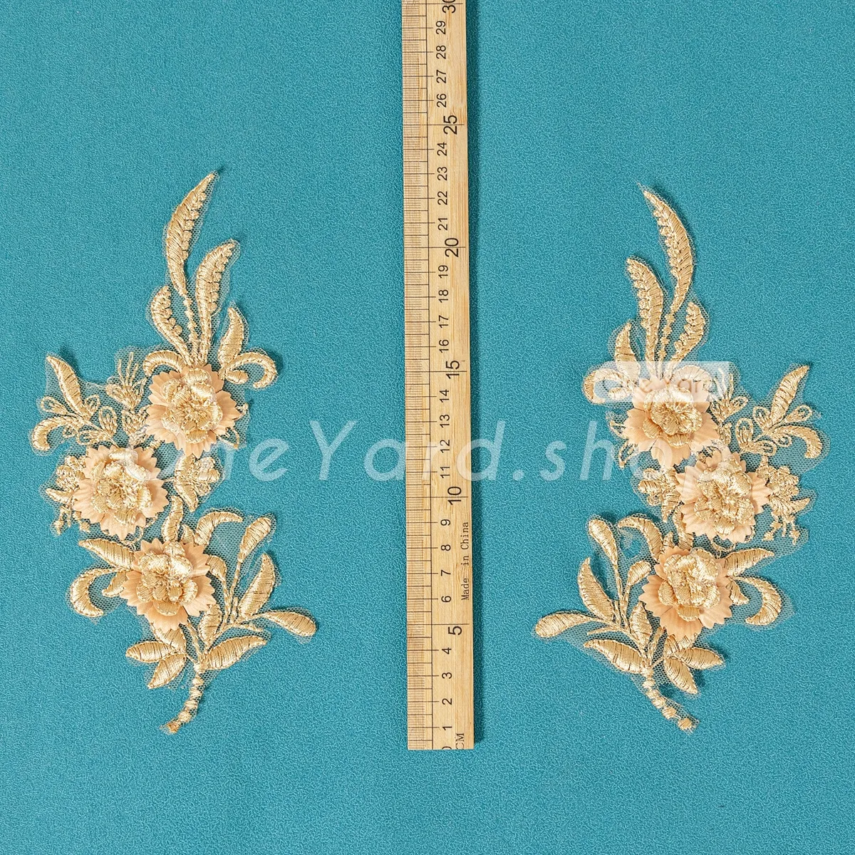 high end gold 3D floral vine appliques high end gold 3D floral vine appliques