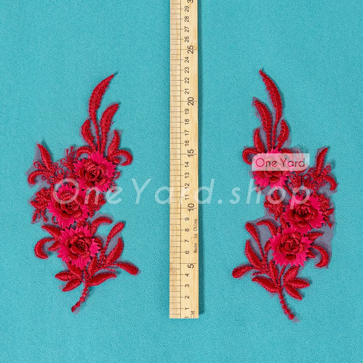 dramatic mirror image burgundy floral lace applique pair dramatic mirror image burgundy floral lace applique pair