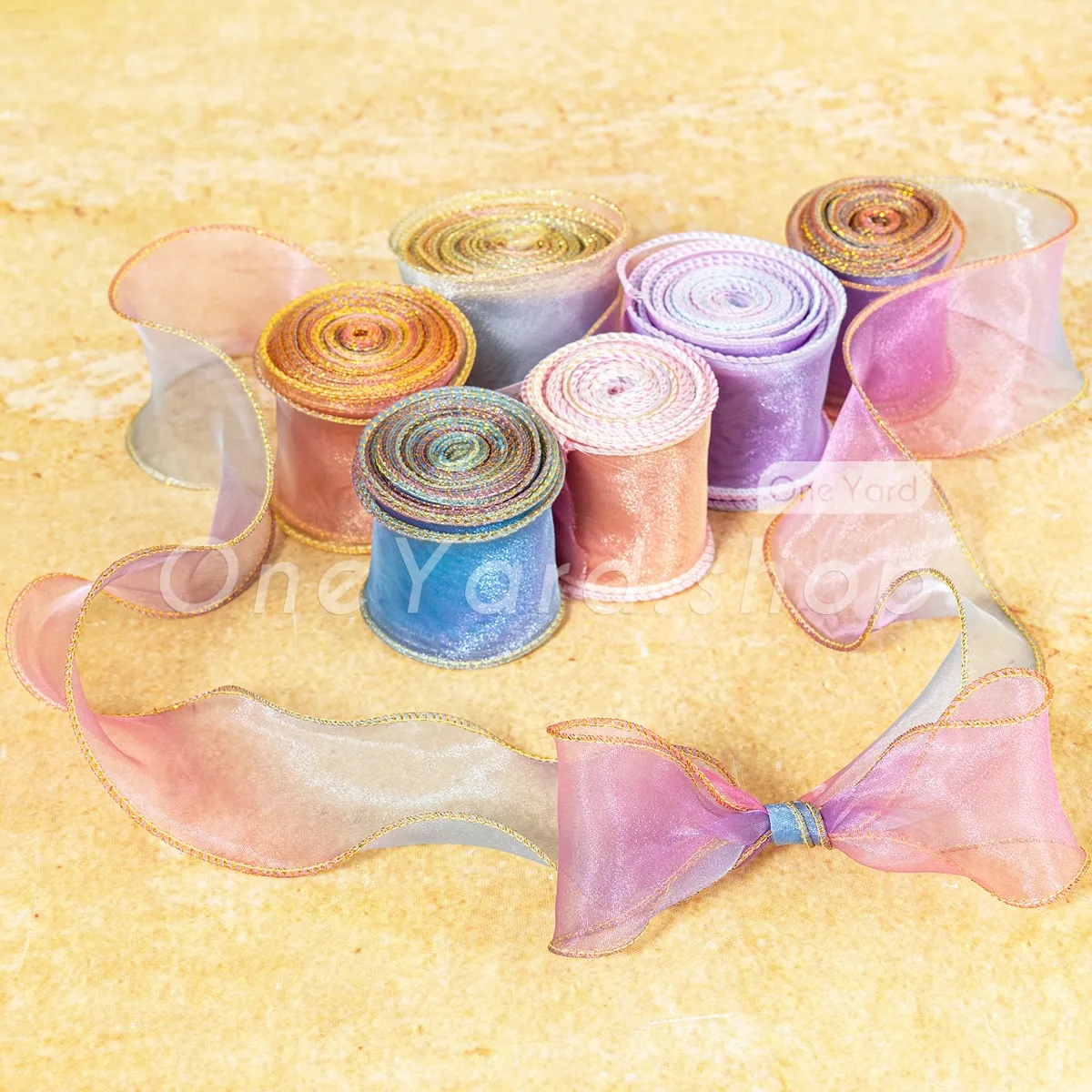 6cm ethereal ombre sheer organza ribbon 6cm ethereal ombre sheer organza ribbon