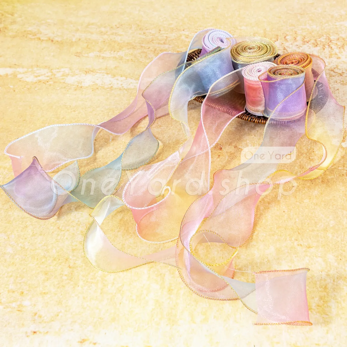 6cm ethereal ombre sheer serged organza ribbon trims 6cm ethereal ombre sheer serged organza ribbon trims