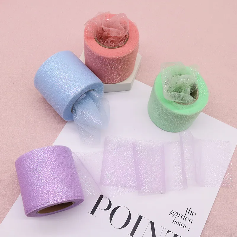holographic silver foil glitter tulle ribbon holographic silver foil glitter tulle ribbon