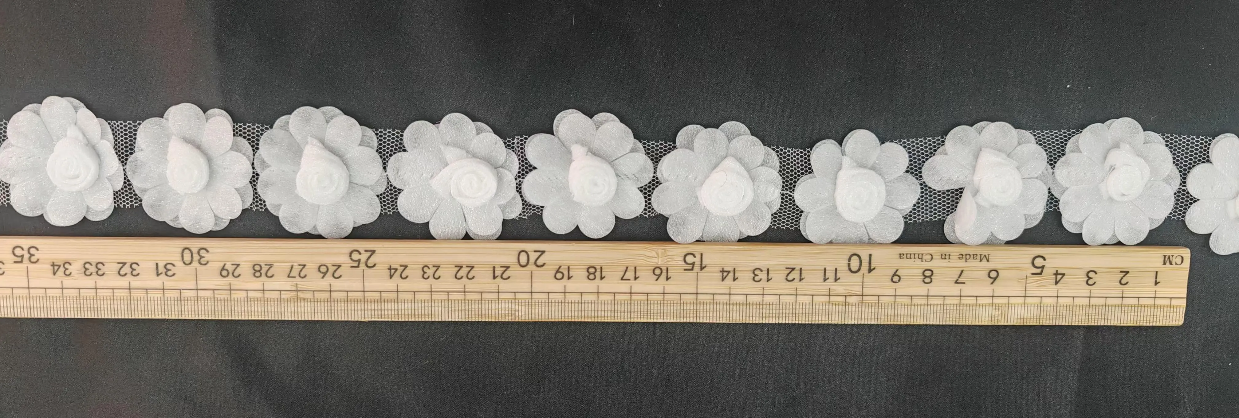 dainty 3d rosette flower sheer lace border trim dainty 3d rosette flower sheer lace border trim