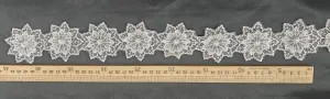 pearled star shaped flower embroidered lace trim