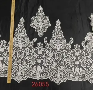 regal baroque pointed scallop embroidered lace border
