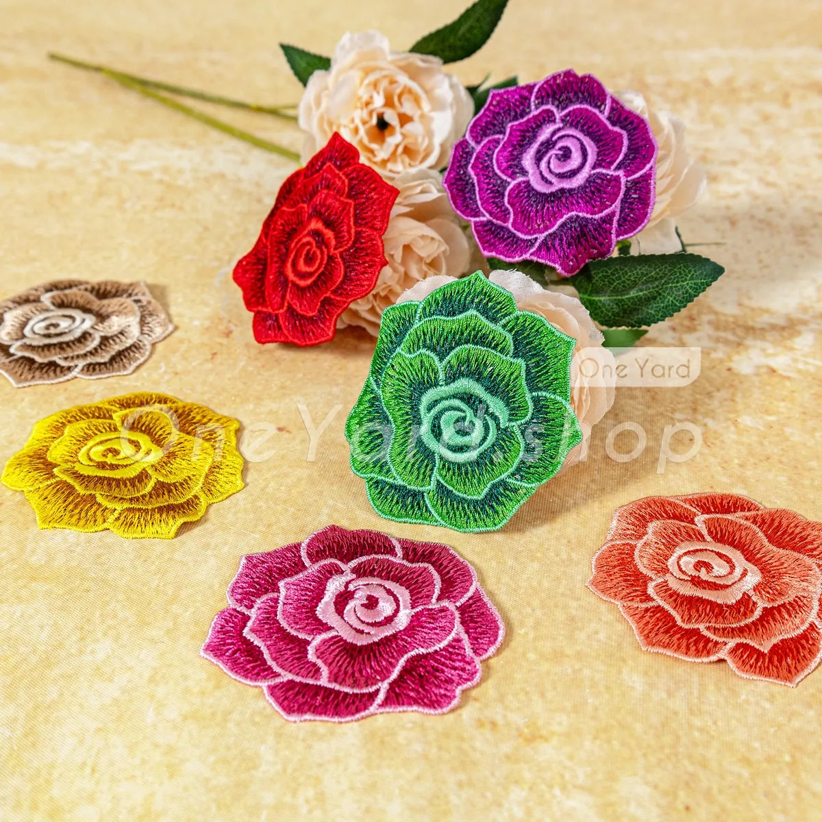 8cm soft flat rose flower appliques 8cm soft flat rose flower appliques