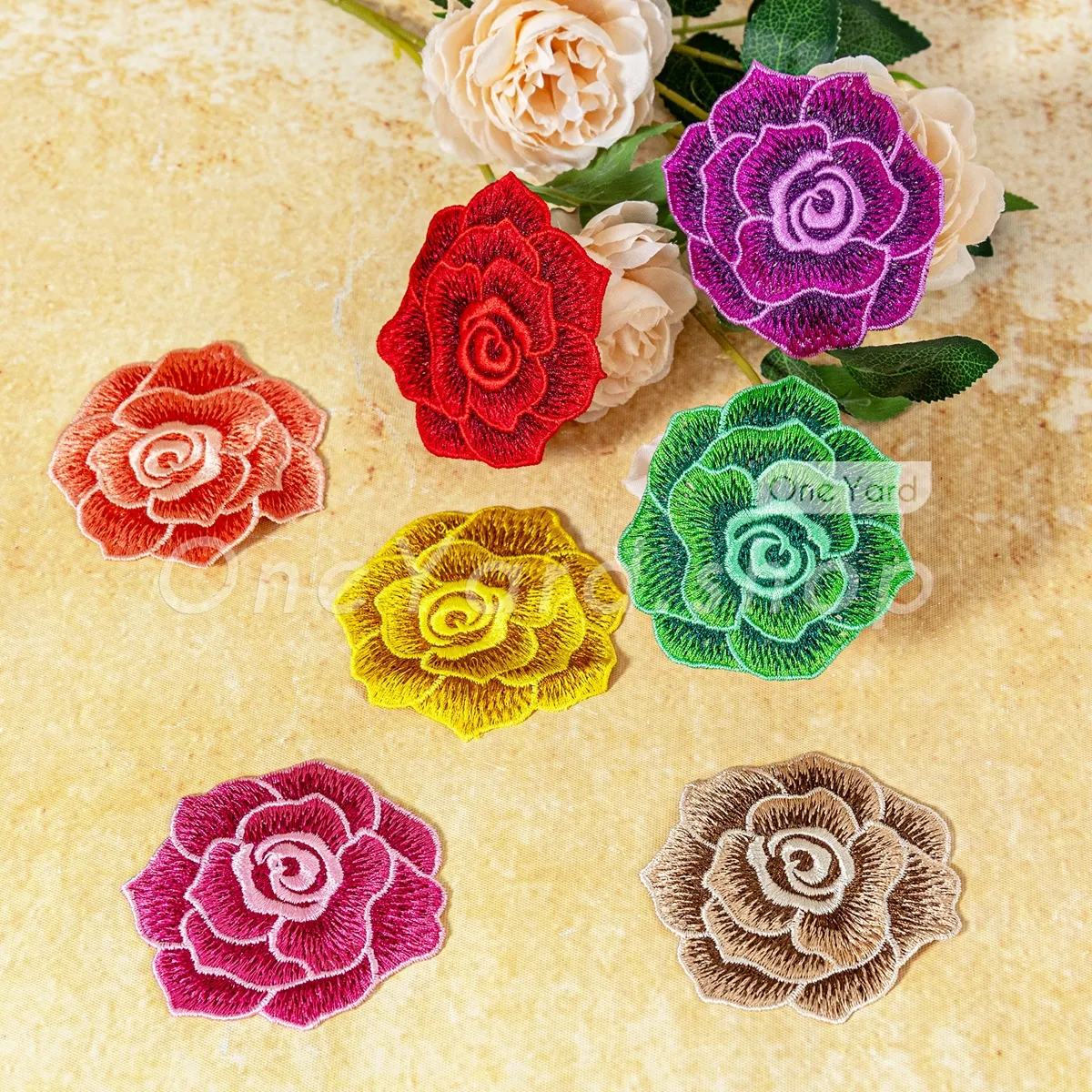 exquisite 8cm rose embroidered flower patches exquisite 8cm rose embroidered flower patches