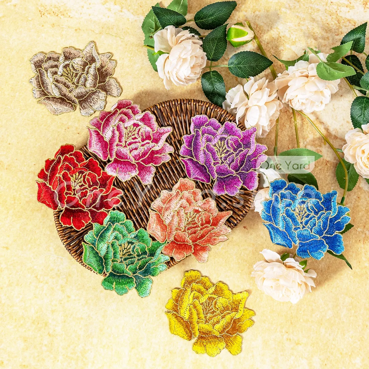 10x12cm peony flower soft patch