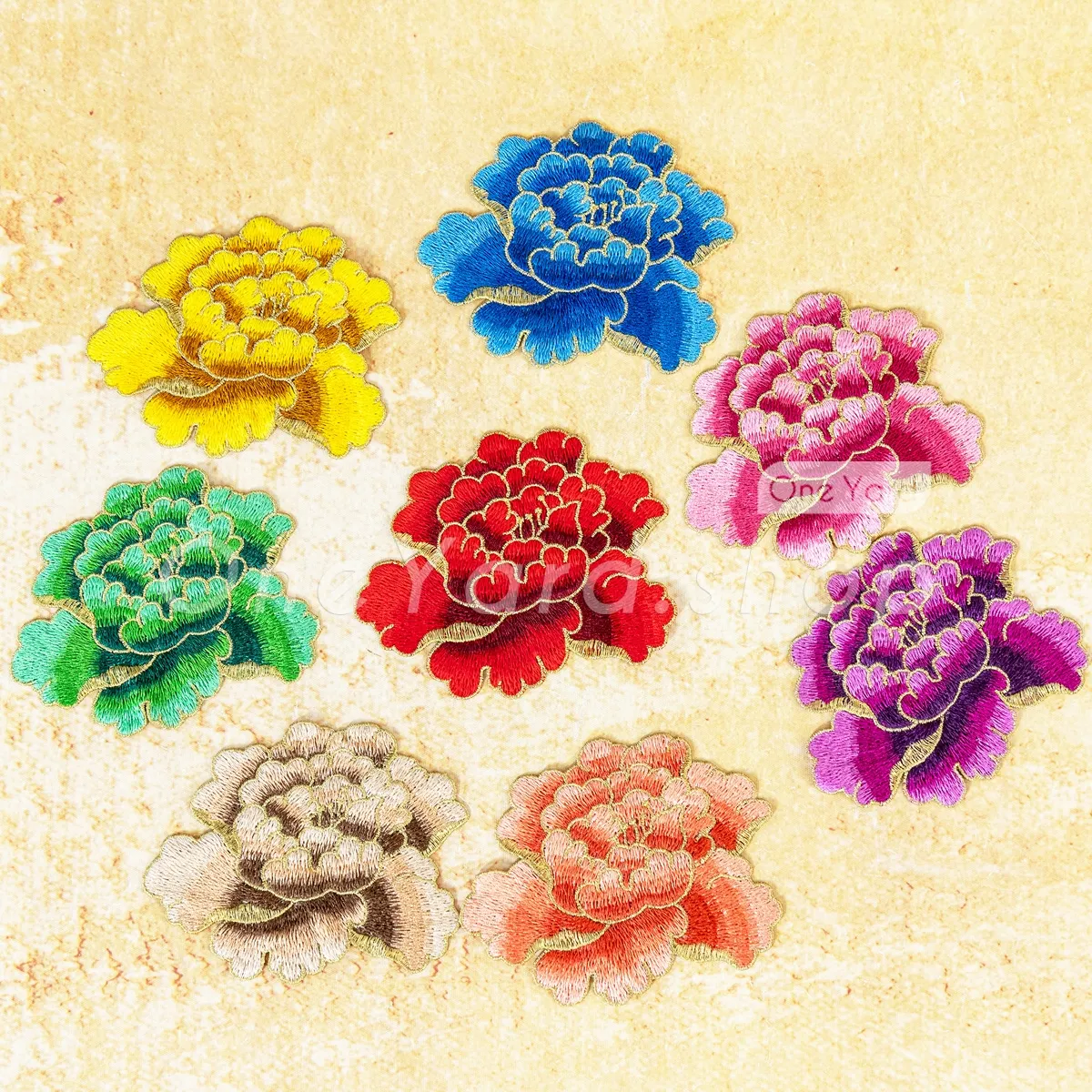 grand 12x15cm peony embroidered flower patches grand 12x15cm peony embroidered flower patches