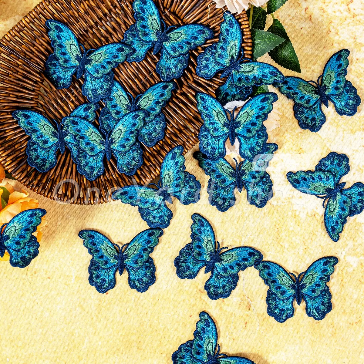 high density multi tonal blue butterfly