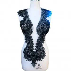 handmade heavy beading applique