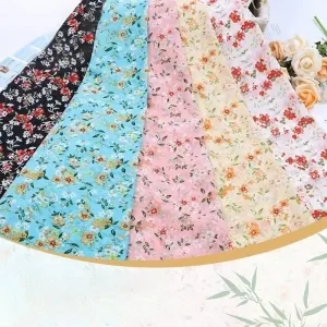 soft and flowy floral printed chiffon dress fabric