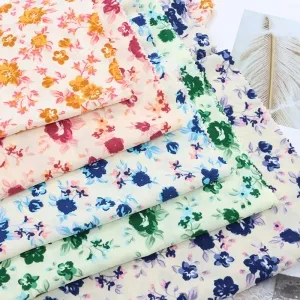 floral printed fdy polycotton casual dress fabric