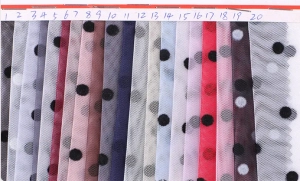 black or white dot flocked soft tulle color chart