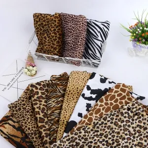 leopard zebra animal skin printed velour sewing fabric