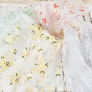 leaf flower embroidery lace fabric