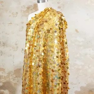 dzzling 5 and 18mm laser gold sequin fabric by the yard