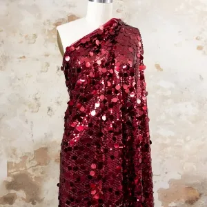 shining burgundy two style sequin metallic dress fabric