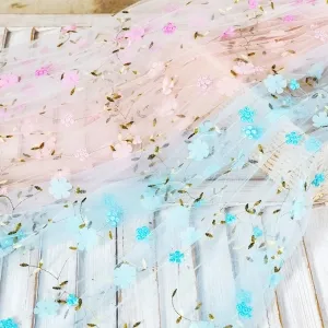 19 color embroidery vine flower mesh for girl dresses