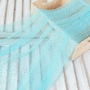 tiffany blue pearl bead embroidered tulle fabric