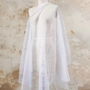 lightweight messy mesh iridescent pink sequin fabric