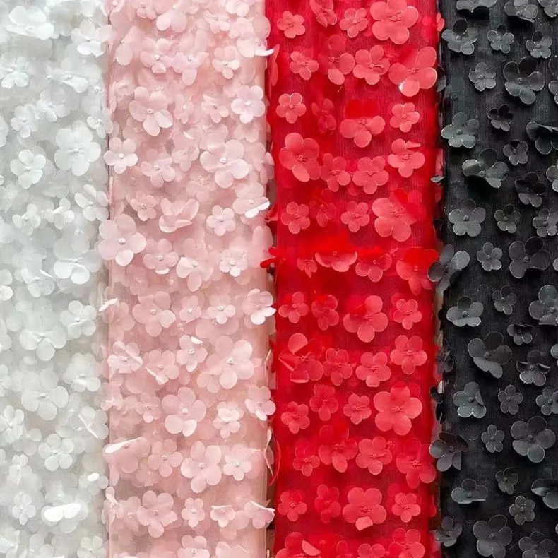 shimmering silver metallic detailed 3d flower fabric shimmering silver metallic detailed 3d flower fabric