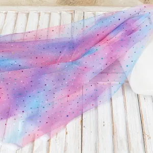 star moon sequinned pink purple blue gradient tulle