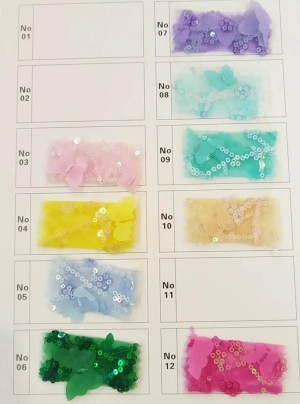 sequinned 3d butterfly embroidery fabric color chart
