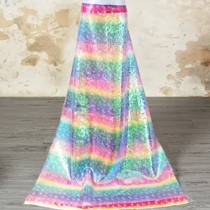 bowknow printed iridescent stripe rainbow sequin fabric