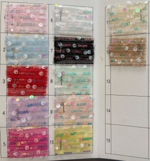 dazzling striped sequin fabric color chart