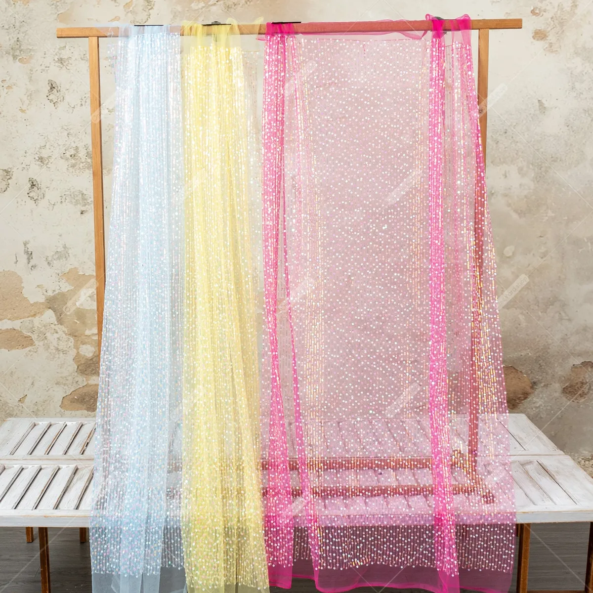 iridescent stripe sequin fabric adds sparkle and glamour