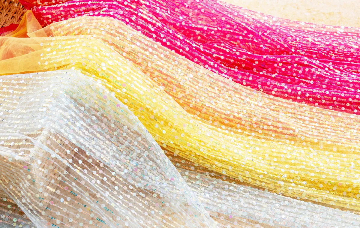 iridescent striped sequin fabrics