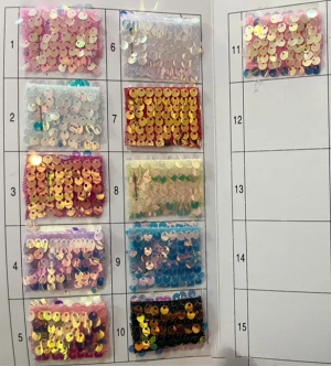 clear iridescent 5mm sequin fabric color chart