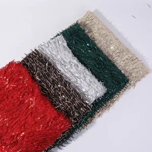 sparkling 3d tubular beaded fringe like sequin fabric