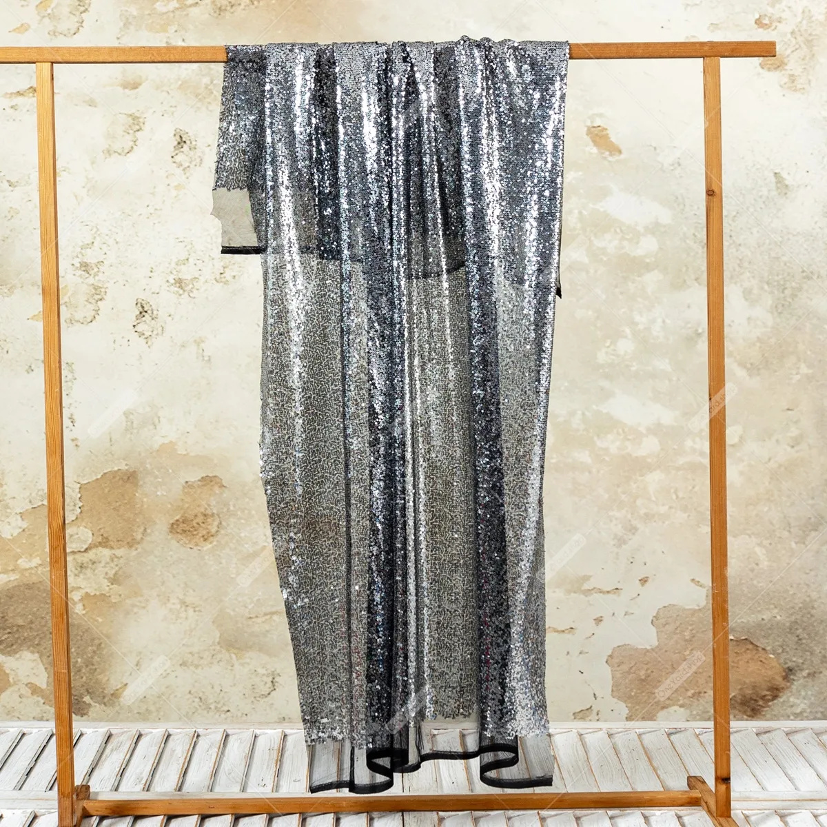 silver small sequin on black mesh fabric silver small sequin on black mesh fabric