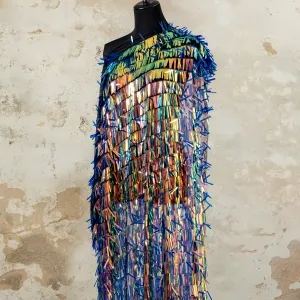 iridescent galaxy metallic shag sequin fabric