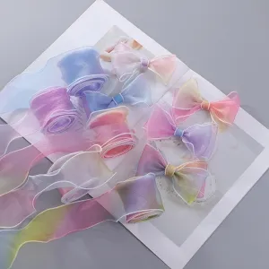 6cm ethereal ombre sheer serged organza ribbon trims