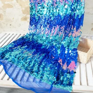 9 and 18mm blend oecan theme multicolor sequin fabric