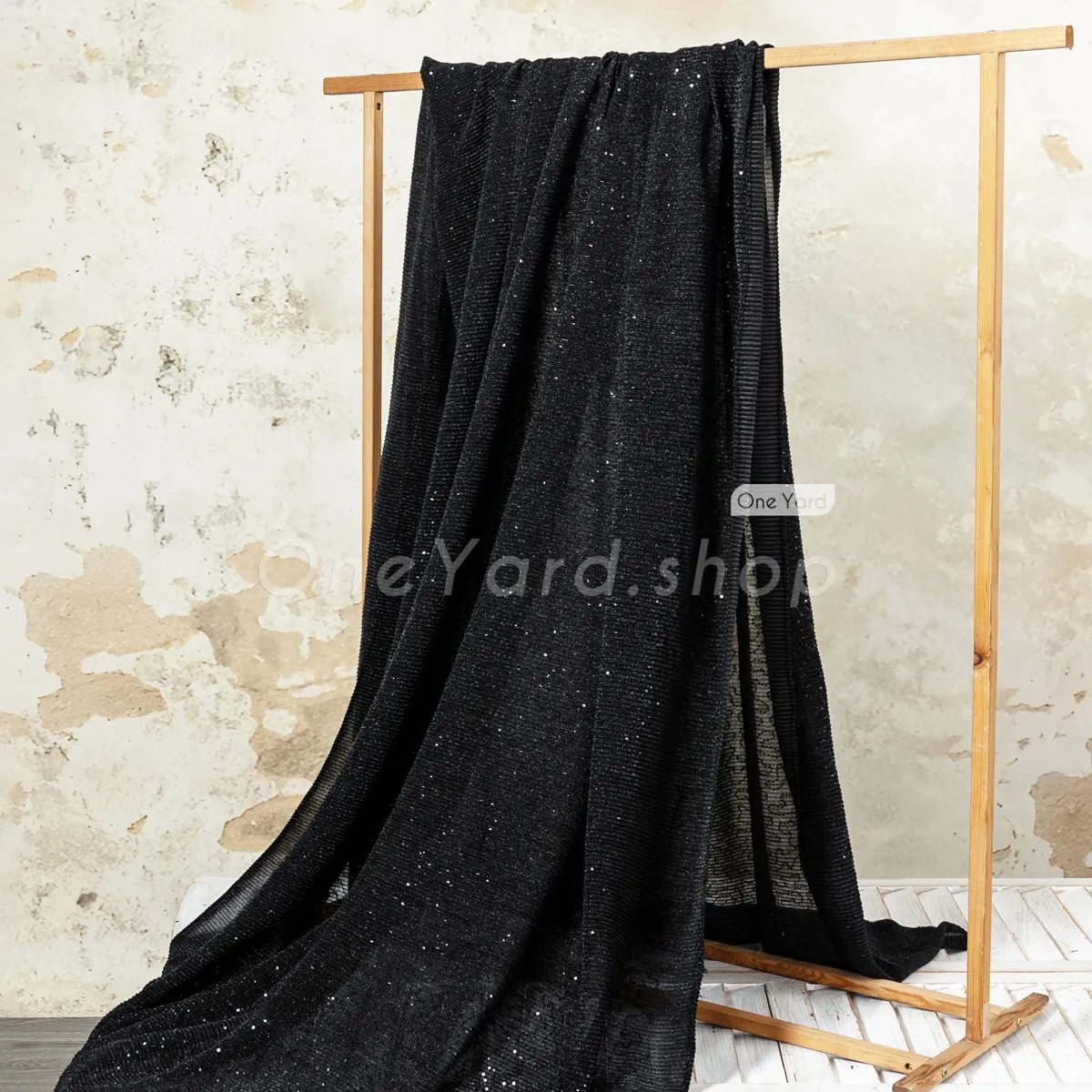 black shirred lurex knit fabric black shirred lurex knit fabric