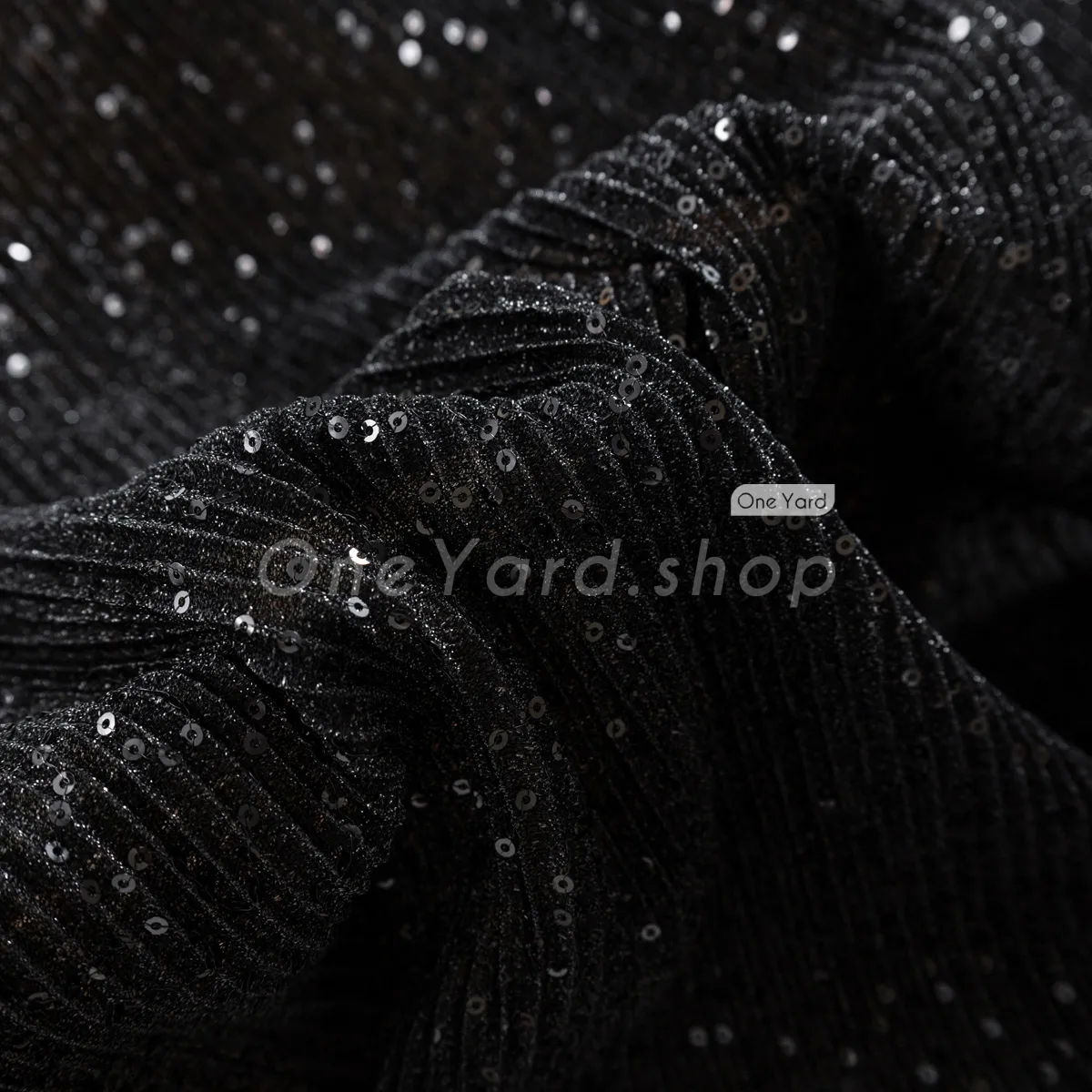 shirred sequined black lurex knit fabric shirred sequined black lurex knit fabric