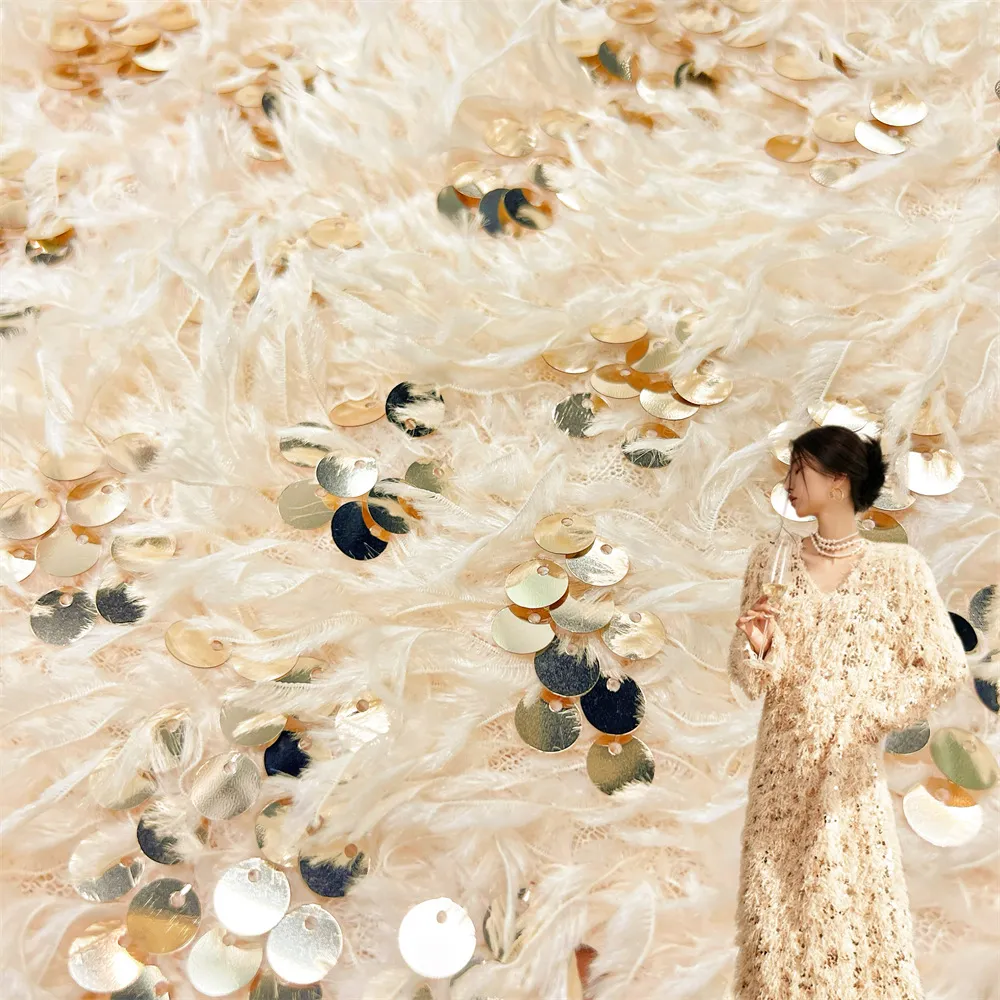 sequinned feather like tactile shaggy knit plush fabric sequinned feather like tactile shaggy knit plush fabric