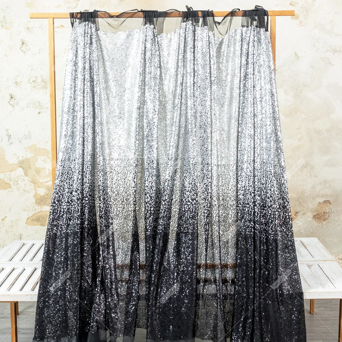 dazzling metallic black and silver ombre sequin fabric dazzling metallic black and silver ombre sequin fabric