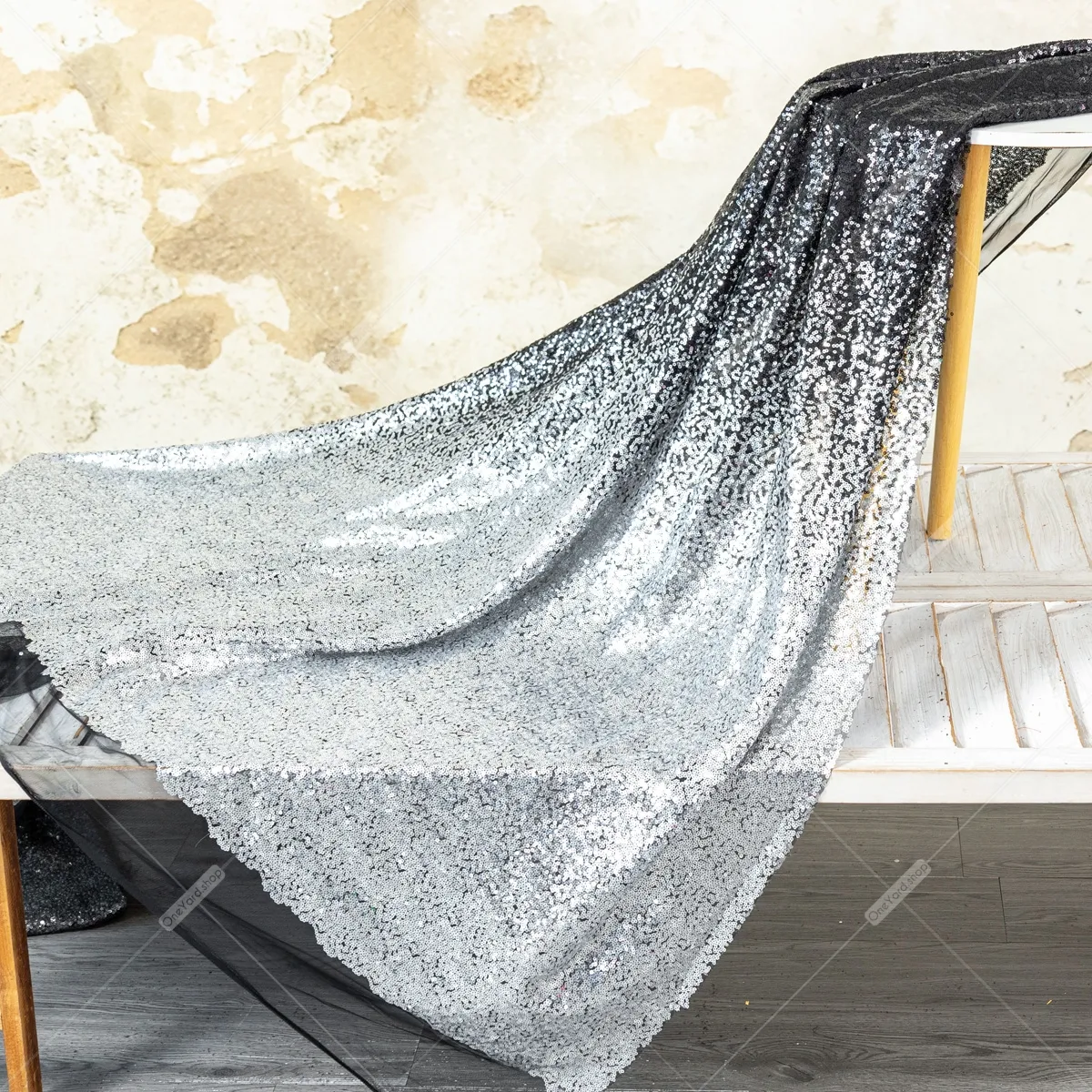 deep black to sparkling silver gradient sequin fabric deep black to sparkling silver gradient sequin fabric