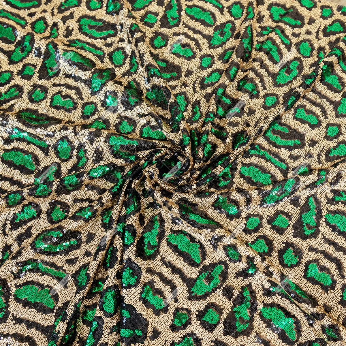 emerald and champagne leopard sequin emerald and champagne leopard sequin