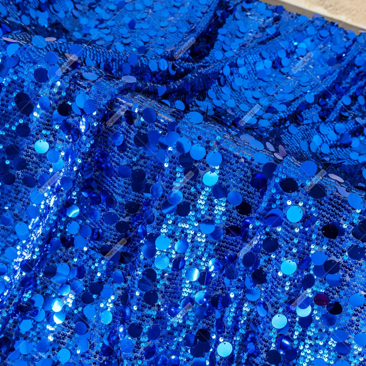 royal blue 5 and 18mm mixed size sequin fabric royal blue 5 and 18mm mixed size sequin fabric