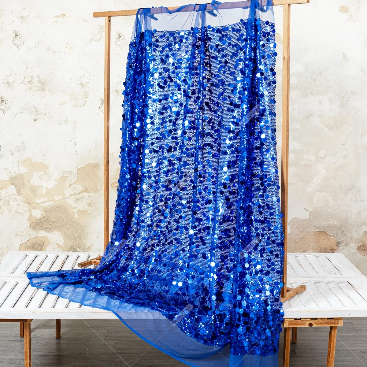 shimmering oyal blue mixed sequin fabric shimmering oyal blue mixed sequin fabric