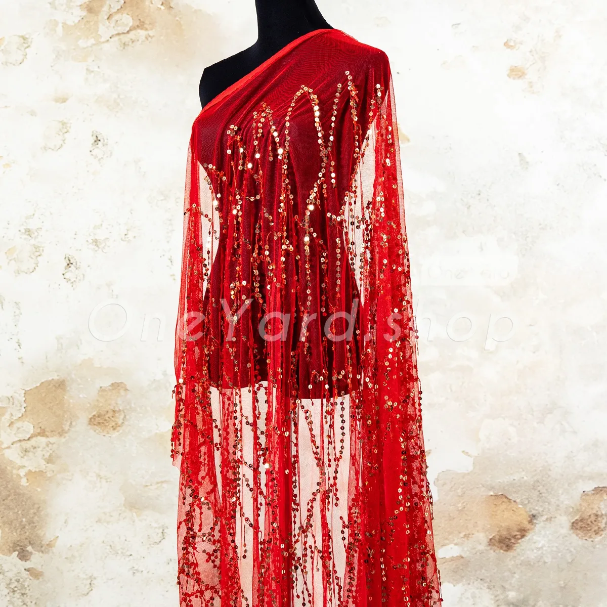 eye catching red and gold fringe effect sequin fabric eye catching red and gold fringe effect sequin fabric