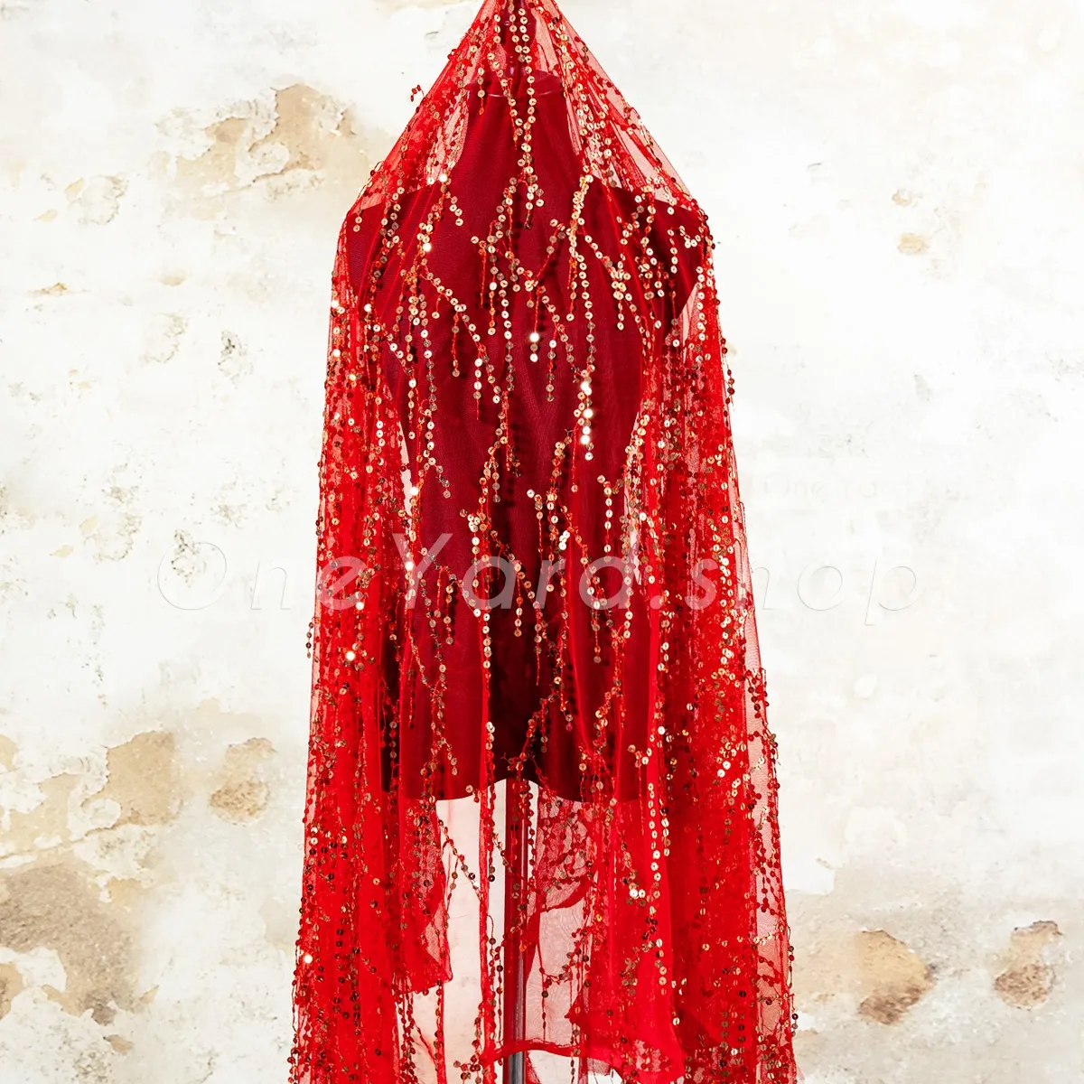 red and gold fringe effect sequin fabric red and gold fringe effect sequin fabric